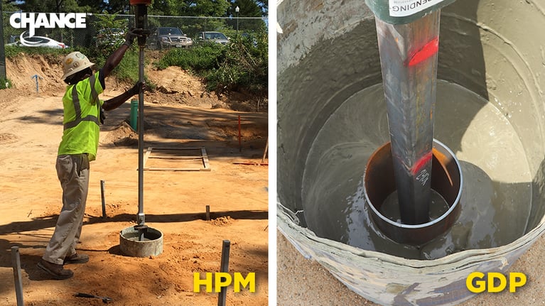 helical pulldown micropile vs groutforce displacement pile